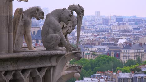 Gargoyles-watch-over-Paris-France-from-Notre-Dame-cathedral-3