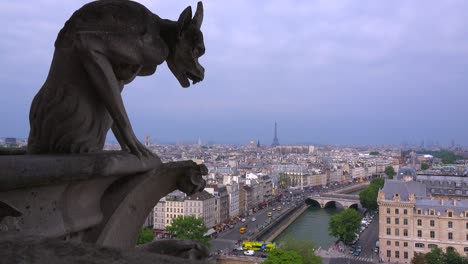 Classic-shot-of-gargoyles-watch-over-Paris-France-from-Notre-Dame-cathedral-2