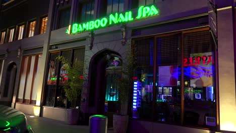 Exterior-of-a-day-spa-or-nail-salon-at-night