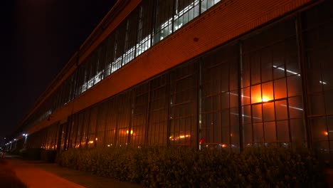 A-warehouse-glows-at-night