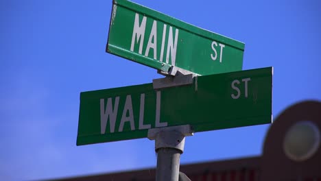 Die-Ecke-Main-Street-Und-Wall-Street-Ist-Eine-Echte-Kreuzung-In-Amerika