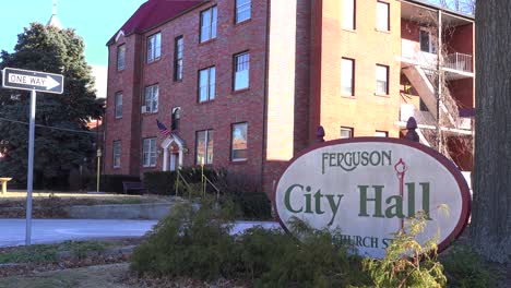 Establishing-shot-of-the-city-hall-in-Ferguson-Missouri