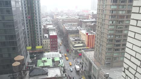 High-angle-over-Manhattan-New-York-with-heavy-rain-falling