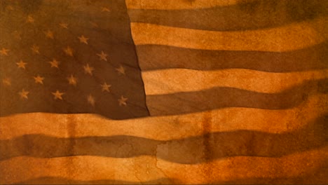 A-sepia-toned-US-flag-flies-in-the-wind-in-stop-motion