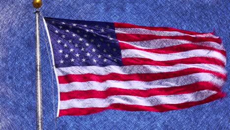 La-Bandera-Estadounidense-Ondea-En-Un-Gráfico-Animado
