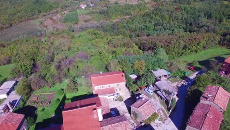 Gorgeous-aerial-of-a-small-Croatian-or-Italian-hill-town-or-village-2