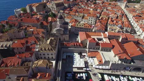 Aerial-tilt-up-view-over-the-old-city-of-Dubrovnik-Croatia-2