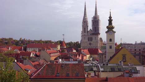 Establishing-shot-of-the-skyline-of-Zagreb-Croatia