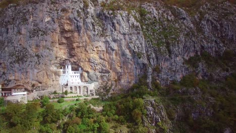 Beautiful-aerial-of-the-Ostrog-monastery-in-Montenegro-2