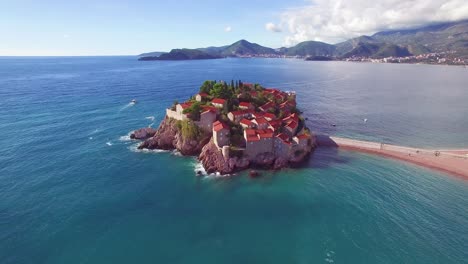 Remarkable-aerial-shot-over-the-beautiful-Sveti-Stefan-island-in-Montenegro-2