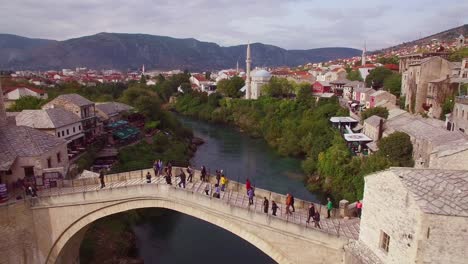 Beautiful-aerial-shot-of-the-famous-Stari-Most-bridge-in-Mostar-Bosnia-Herzegovina-3