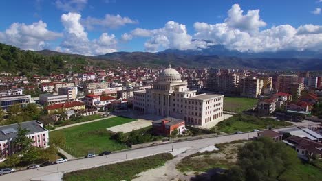 Beautiful-aerial-shot-over-large-capital-dome-at-Berat-Albania