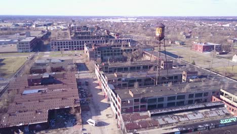 Amazing-aerial-over-the-ruined-and-abandoned-Packard-automobile-factory-near-Detroit-Michigan-3