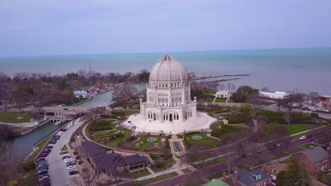 Schöne-Antenne-über-Dem-Baha&#39;i-tempel-In-Chicago-Illinois