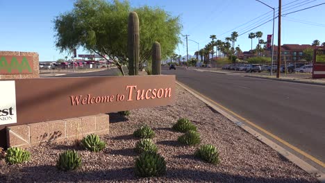 A-roadside-sign-welcomes-visitors-to-Tucson-Arizona