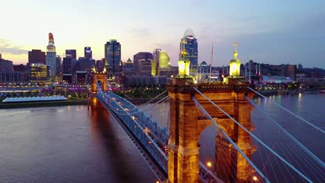 A-beautiful-evening-aerial-shot-of-Cincinnati-Ohio-with-bridge-crossing-the-Ohio-River-foreground-6