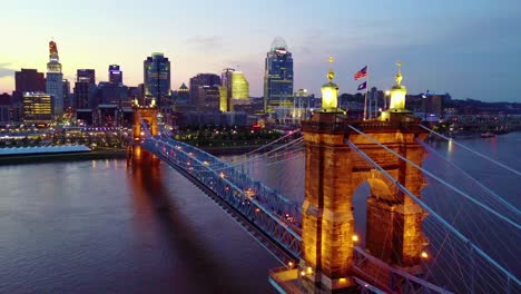 A-beautiful-evening-aerial-shot-of-Cincinnati-Ohio-with-bridge-crossing-the-Ohio-River-foreground-8