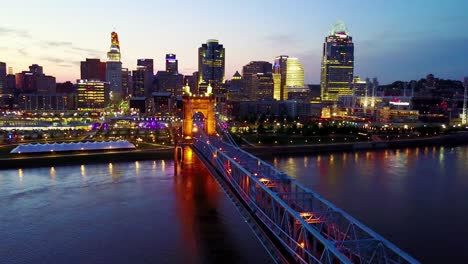 A-beautiful-evening-aerial-shot-of-Cincinnati-Ohio-with-bridge-crossing-the-Ohio-River-foreground-11
