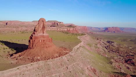 Beautiful-inspiring-aerial-over-rock-formations-in-Monument-Valley-Utah-at-sunset-2