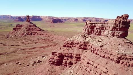 Aerial-around-the-buttes-and-rock-formations-of-Monument-Valley-Utah-2