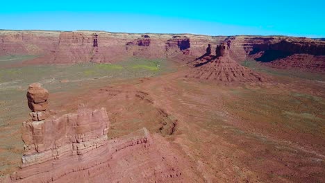 Aerial-through-the-buttes-and-rock-formations-of-Monument-Valley-Utah-1