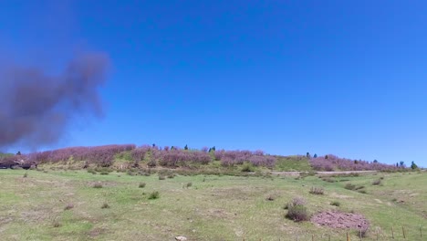 Traveling-shot-of-Cumbres-and-Toltec-steam-train-moving-through-Colorado-mountains-near-Chama-New-Mexico-2