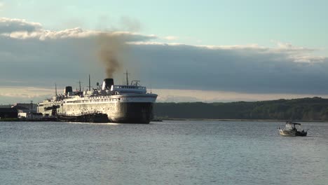 The-SS-Badger-a-ferry-boat-on-the-Great-Lakes-sits-at-harbor-near-Ludington-Michigan-1