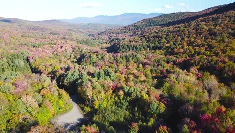 Aerial-over-vast-forests-of-fall-foliage-and-color-in-Vermont-or-New-England-1