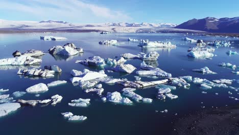 Beautiful-aerial-over-icebergs-in-the-Arctic-Jokulsarlon-glacier-lagoon-in-Iceland-7
