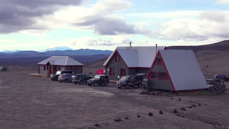 Remote-ranger-headquarters-park-camp-buildings-in-the-desolate-interior-of-Iceland