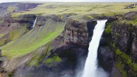 Aerial-over-the-beautiful-and-amazing-high-waterfall-of-Haifoss-in-Iceland-13