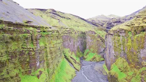 Aerial-of-the-majestic-deep-inspiring-canyon-of-Stakkholtsgja-near-Thorsmork-Iceland-4