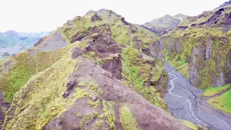 Aerial-of-the-majestic-deep-inspiring-canyon-of-Stakkholtsgja-near-Thorsmork-Iceland-6