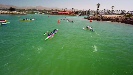 Aerial-over-outrigger-canoes-racing-in-a-rowing-race-on-the-Pacific-ocean-near-Ventura-California-2