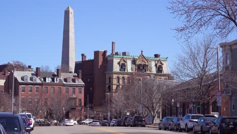 Establishing-shot-of-apartments-and-streets-on-Bunker-Hill-Boston-Massachusetts