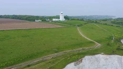 Aerial-of-the-South-Foreland-Lighthouse-and-the-Cliffs-Of-Dover-overlooking-the-English-Channel-2