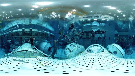Astronauten-Trainieren-Für-Schwerelosigkeit-In-Einem-Pool-Im-NASA-Johnson-Space-Center-2