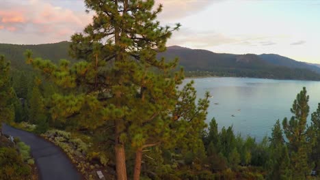 An-aerial-shot-over-a-romantic-couple-looking-out-over-Lake-Tahoe-Nevada-2