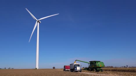 Giant-windmills-turn-near-a-rural-Midwestern-farm
