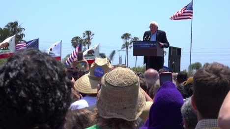 Bernie-Sanders-Spricht-Vor-Einer-Riesigen-Menschenmenge-Bei-Einer-Politischen-Kundgebung-Darüber,-Was-Politik-In-Amerika-Bedeutet-1