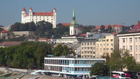Establishing-shot-of-the-city-skyline-of-Bratislava-Slovakia