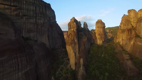 Beautiful-aerials-over-the-rock-formations-of-Meteora-Greece