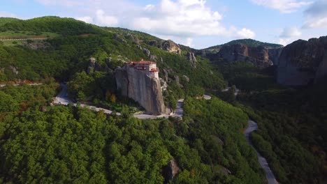Beautiful-aerial-over-the-rock-formations-and-monasteries-of-Meteora-Greece-3