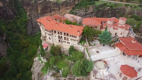 Beautiful-aerial-over-the-rock-formations-and-monasteries-of-Meteora-Greece-12