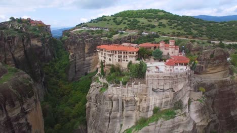 Beautiful-aerial-over-the-rock-formations-and-monasteries-of-Meteora-Greece-14