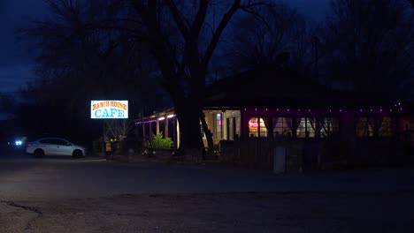 Establishing-shot-at-night-of-a-country-style-roadside-cafe-or-restaurant