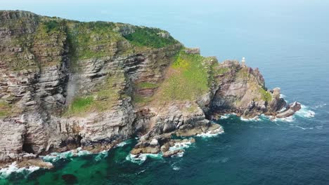 Aerial-shot-of-the-Cape-Of-Good-Hope-and-Cape-Point-where-Indian-and-Atlantic-Oceans-meet-at-the-southern-tip-of-South-Africa