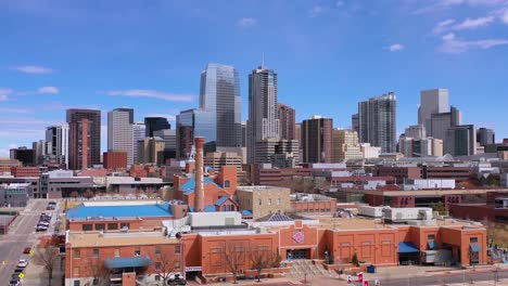 Good-aerial-of-downtown-Denver-Colorado-business-district-and-establishing-skyline-1