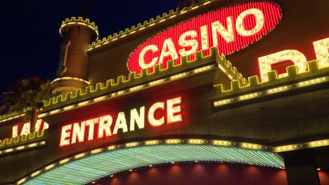 Establishing-shot-of-neón-Casino-lights-at-a-generic-gambling-casino-in-Nevada