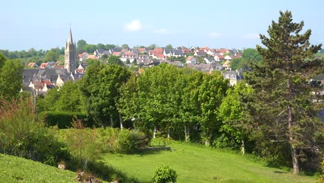 Establishing-of-the-French-d-day-coastal-town-of-Arromanches-Normandy